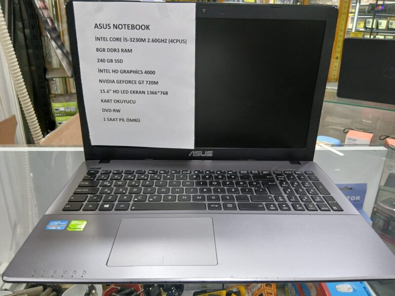 ASUS İ5 3.NESİL 8GB DDR3 RAM BELLEK 240GB SSD NVIDIA GT720M EKRAN KARTLI NOTEBOOK