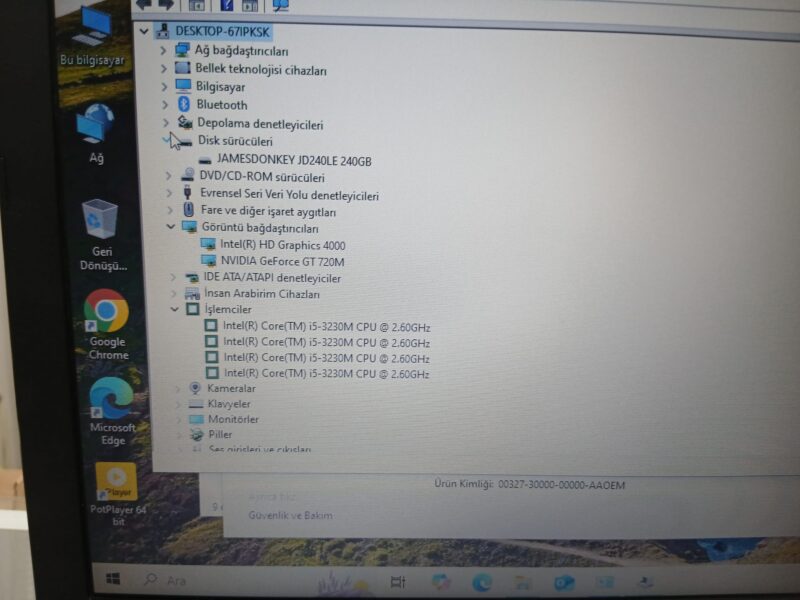 ASUS İ5 3.NESİL 8GB DDR3 RAM BELLEK 240GB SSD NVIDIA GT720M EKRAN KARTLI NOTEBOOK - Görsel 6