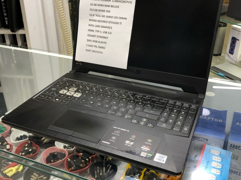 ASUS TUF İ5 10.NESİL 16GB DDR4 RAM BELLEK 512GB NVME SSD NVIDIA GTX1650 Tİ EKRAN KARTLI NOTEBOOK