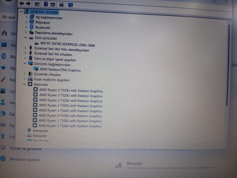 23 AY GARANTİSİ DEVAM EDİYOR HP RYZEN 3 7.NESİL İŞLEMCİ 8GB DDR5 RAM 256GB NVME SSD - Görsel 7