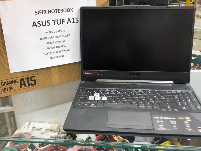 24 AY GARANTİLİ ASUS TUF A15 RYZEN 7 İŞLEMCİ 16GB DDR5 RAM BELLEK 500GB NVME SSD RTX3050 EKRAN KARTLI NOTEBOOK