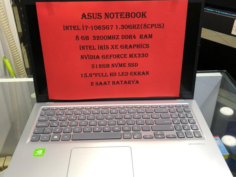 23- İNTEL İ7 10.NESİL 8GB DDR4 RAM 512GB NVME SSD NVIDIA GEFORCE MX330 EKRAN KARTLI NOTEBOOK