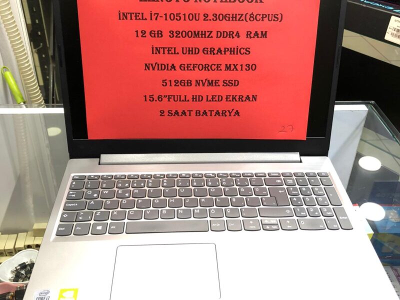 27- İNTEL İ7 10.NESİL 12GB DDR4 RAM BELLEK 512GB NVME SSD NVIDIA GEFORCE MX130 EKRAN KARTLI NOTEBOOK