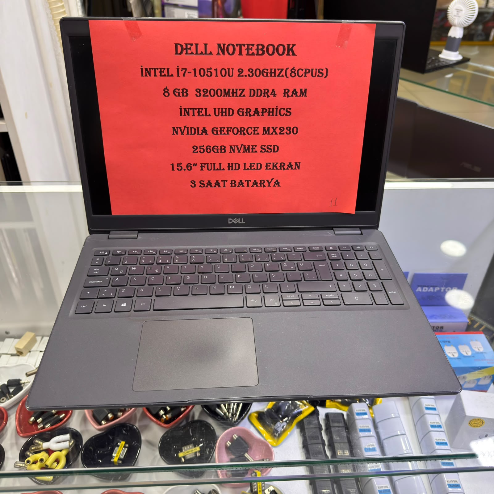 11- DELL İ7 10.NESİL 8GB DDR4 RAM 256GB NVME SSD NVIDIA MX330 EKRAN KARTLI NOTEBOOK