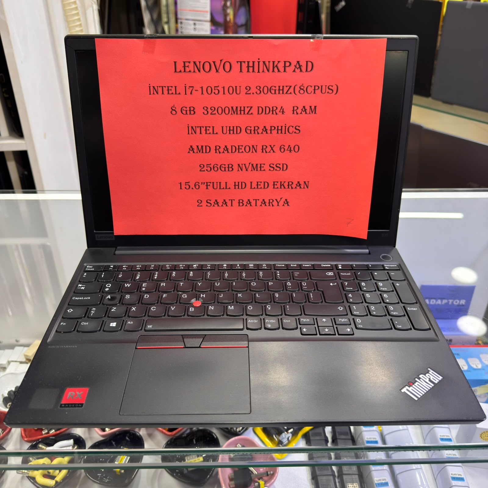 7- LENOVO THİNKPAD İ7 10.NESİL 8GB DDR4 RAM 256GB NVME SSD AMD RADEON RX640 EKRAN KARTLI NOTEBOOK
